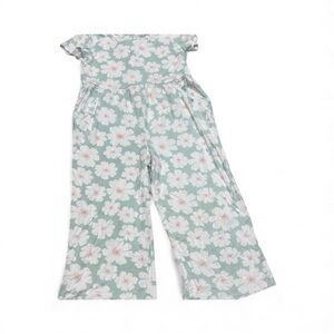 Milkberry bamboo Floral Kids Jumpsuit - Green and Pink